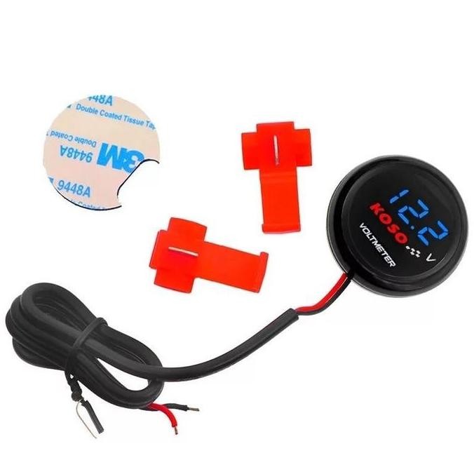 Voltmeter Aki Bulat Koso Original/Universal Motor Koso Putaran Mini Voltmeter Tegangan Led Digital M