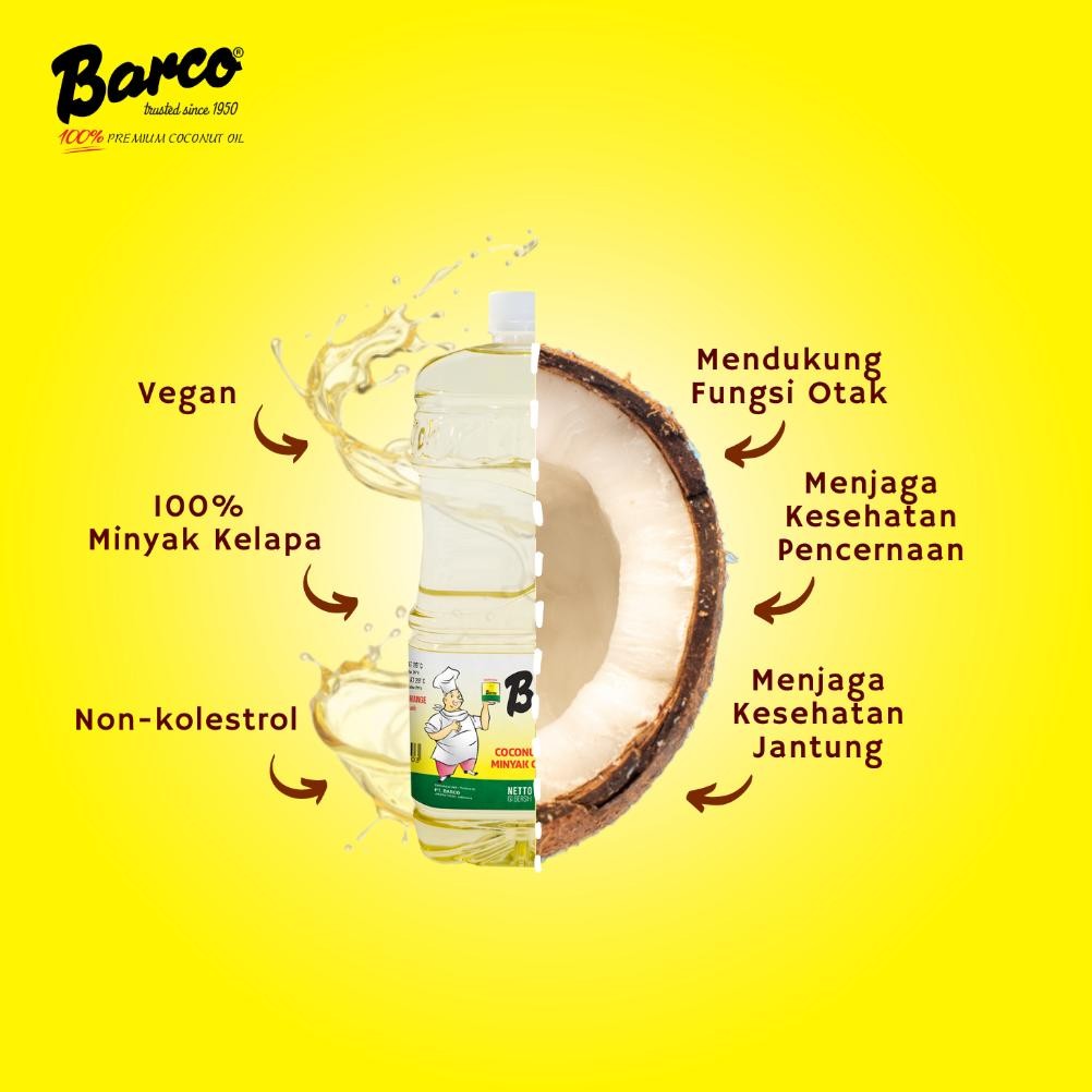 

Barco Minyak Goreng Kelapa 1L Non-Kolesterol Diet