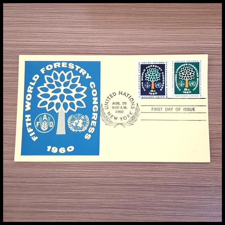 

TERMURAH PRANGKO POSTCARD PBB/UNITED NATIONS. WORLD FORESTRY CONGRESS. 1960 !!