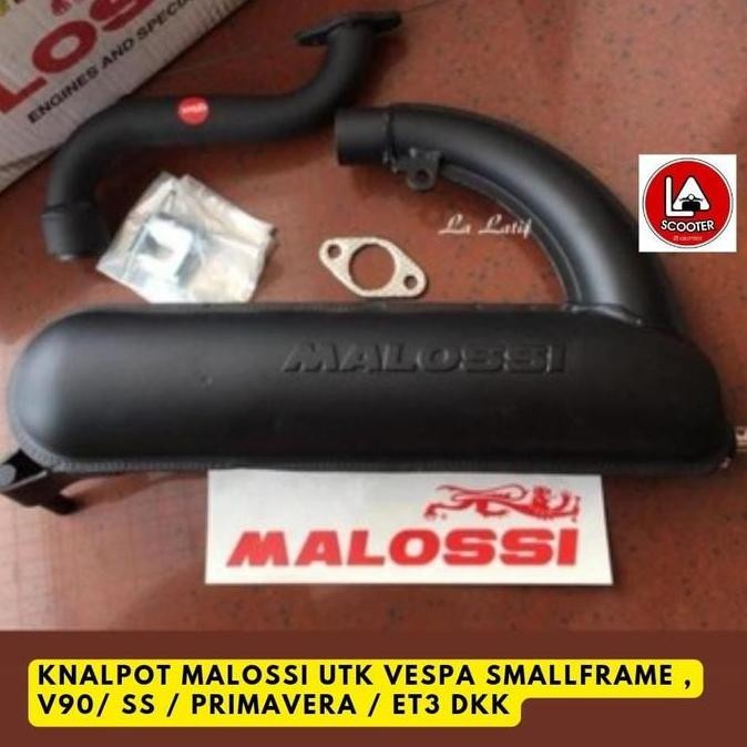 Knalpot Malossi banana hitam utk vespa smallframe pts dkk