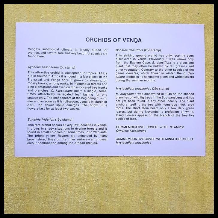 

TERMURAH PRANGKO BUNGA ANGGREK. FDC SS ORCHIDS OF VENA !!!