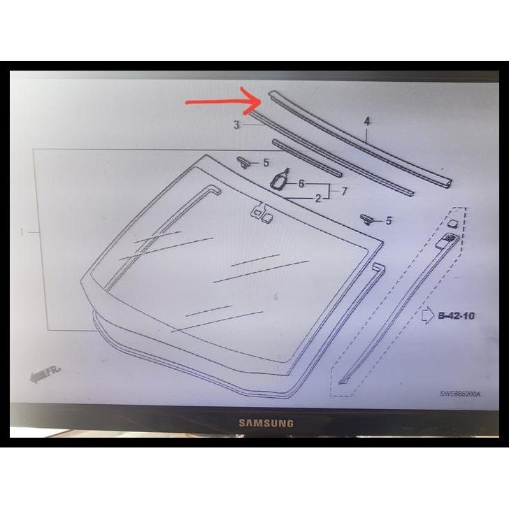 TERBARU KARET LIST MOULDING KACA DEPAN CRV RE 2007 - 2012 ASLI 