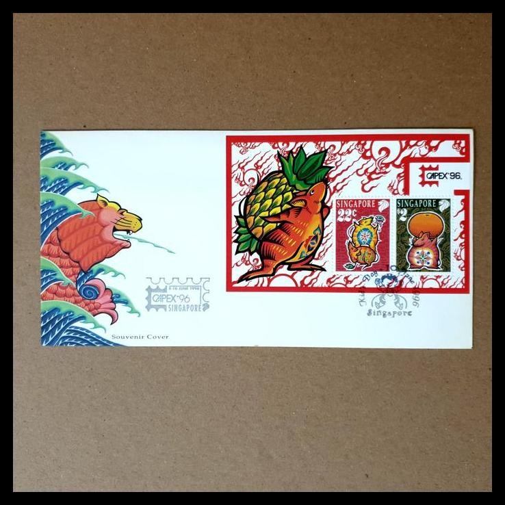 

TERBARU PRANGKO SINGAPORE. FDC SS TAHUN TIKUS/YEAR OF THE RAT. CAPEX '96 (PAMERAN FILATELI CANADA 1996)