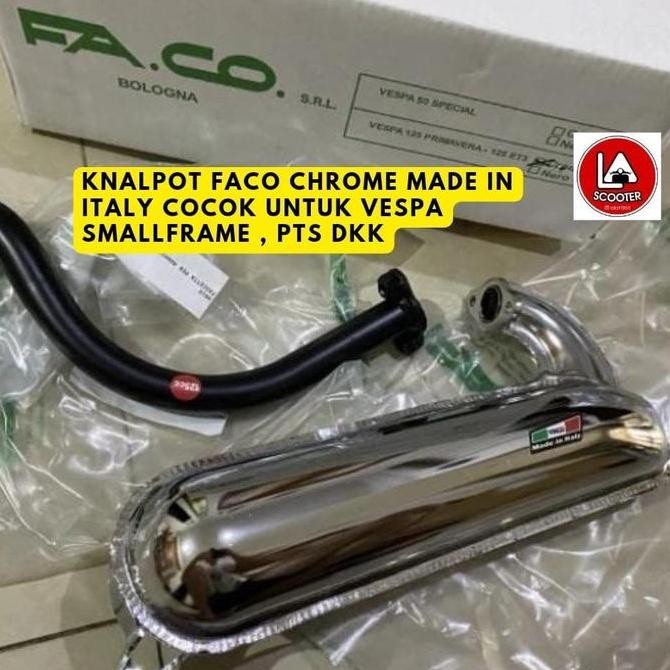 Knalpot Faco (Chrome) utk vespa Smallframe Pts dkk