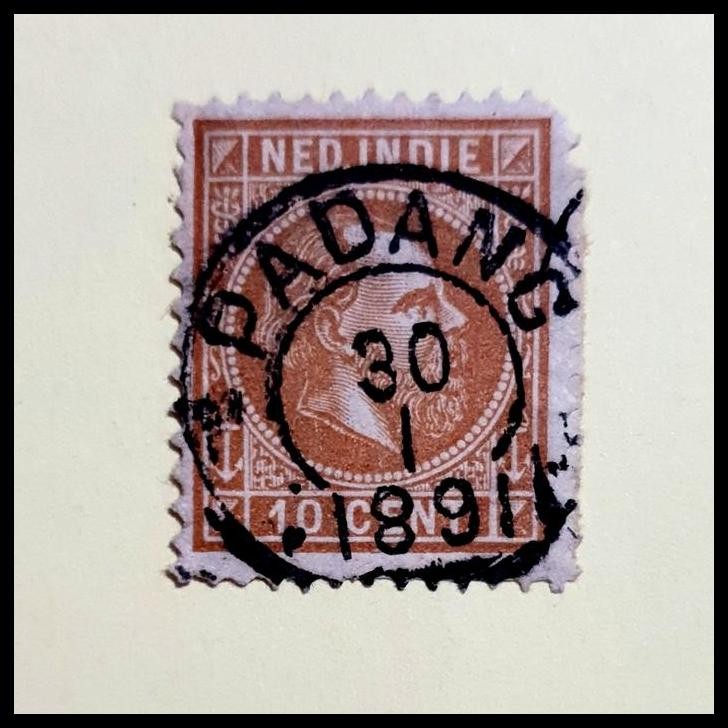 

HOT DEAL PRANGKO NED INDIE KING WILLEM III 10 CENT CAP POS, PADANG 30.1.1891 *) !!!!!