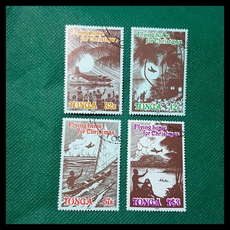 

BEST DEAL PRANGKO TONGA 1989. "FLYING HOME FOR CHRISTMAS" SET. KAT. $9.10 !!!