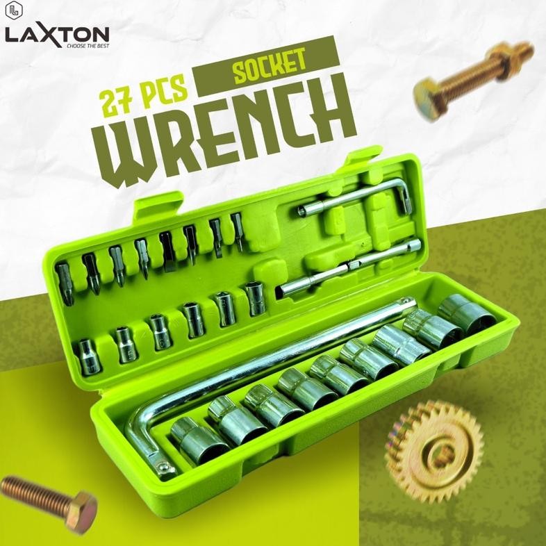 LAXTON kunci sok shock set motor socket 27 pcs L03-027 MURAH LARIS