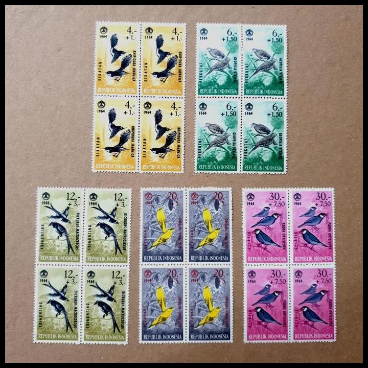 

TERMURAH PRANGKO INDONESIA 1964. SERI BURUNG INDONESIA. SET (4V) BLOK-4 !!!!!!