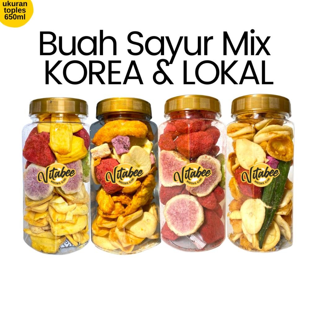 

Keripik Buah Dan Sayur Toples Mix (Strawberry, Buah Tin, Durian, Apel Malang, Nangka, Dan Buah Naga)