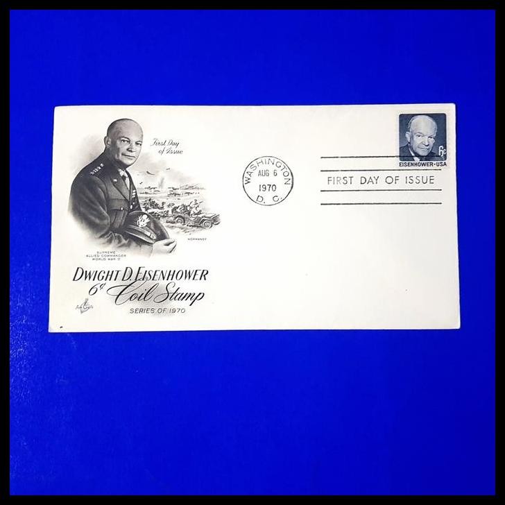 

BEST DEAL PRANGKO AMERIKA FDC EISENHOWER, SUPREME ALLIED COMANDER WORLD WAR II !!!!