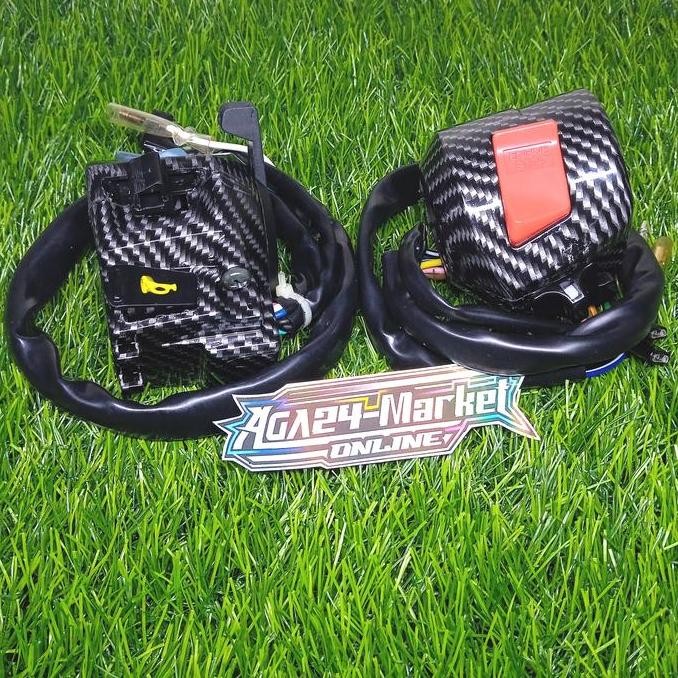 Saklar Holder Set Honda Tiger Kiri Dan Kanan Saklar Carbon