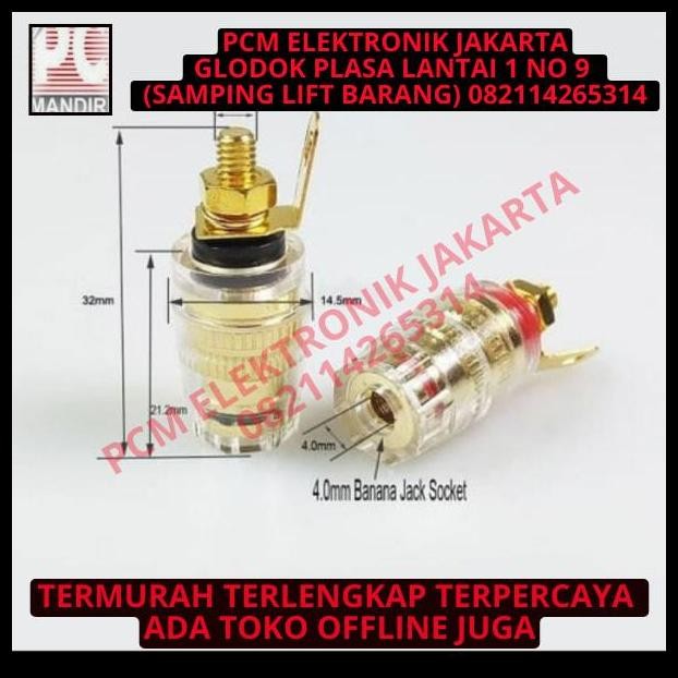 TERBARU TERMINAL SPEAKER BINDING POST TRANSPARAN EMAS 4MM 4 MM BANANA PLUG 