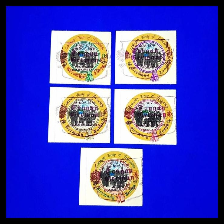 

DISKON PRANGKO CENTENARY TREATY OF FRIENDSHIP TONGA - GERMANY AIRMAIL (5V) !!!!!