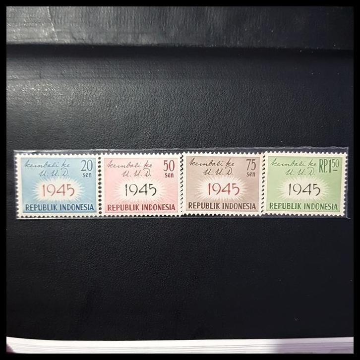 

GRATIS ONGKIR PRANGKO INDONESIA 1959. KEMBALI KE U.U.D. 1945. SET LENGKAP (4V) !!