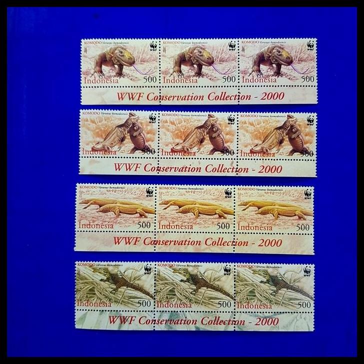 

DISKON PRANGKO INDONESIA. KOLEKSI KONSERVASI WWF KOMODO. SET. STRIP -3 !
