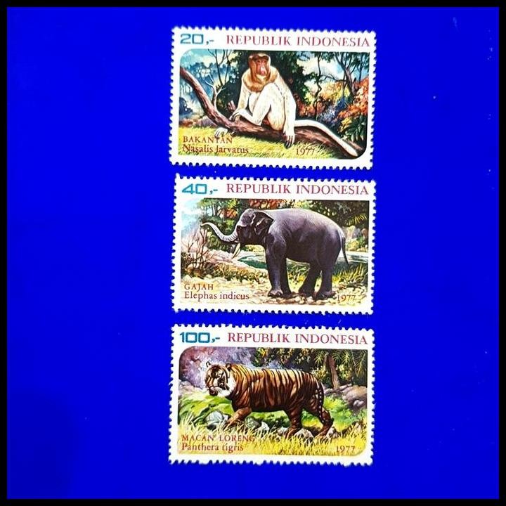 

TERMURAH PRANGKO INDONESIA MARGASATWA 1977. BEKANTAN, GAJAH, MACAN LORENG. HARGA KATALOG RP 150.000,-