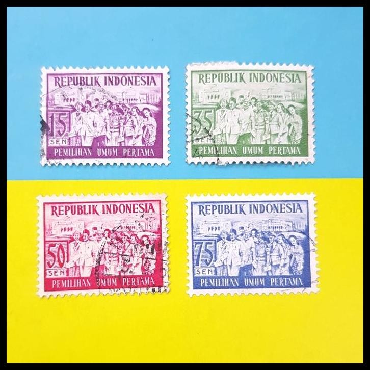 

BEST DEAL PERANGKO/PRANGKO INDONESIA 1955. PEMILIHAN UMUM PERTAMA. SET (4V) !!