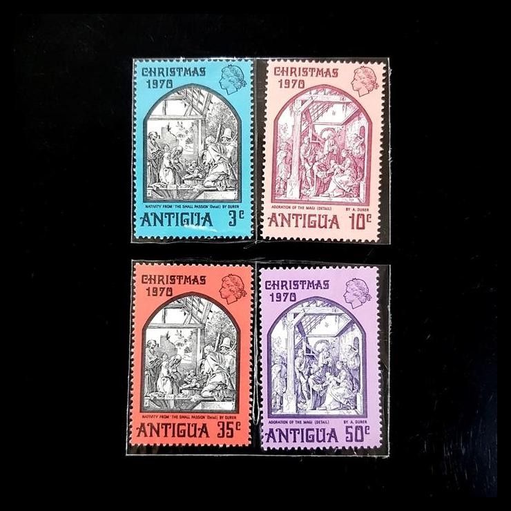 

TERMURAH PERANGKO/PRANGKO CHRISTMAS/NATAL 1970 DARI ANTIGUA. SET (4V) MNH !!