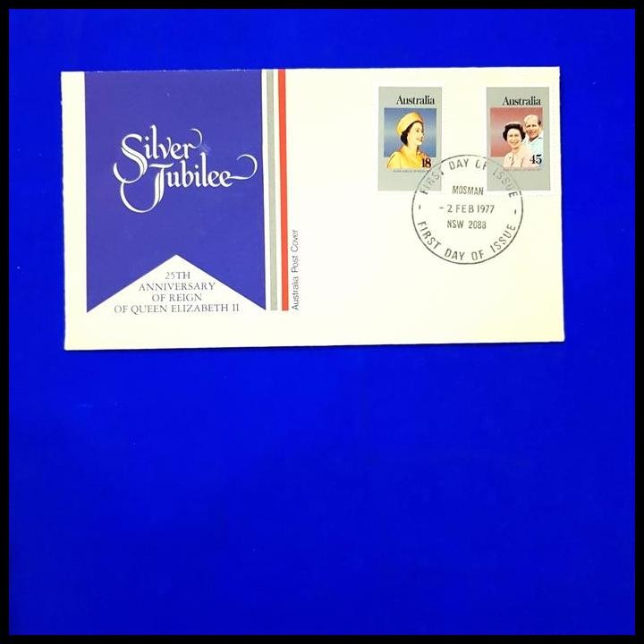 

GRATIS ONGKIR PRANGKO QUEEN ELIZABETH II, SILVER JUBILEE. FDC DARI AUSTRALIA !!!!