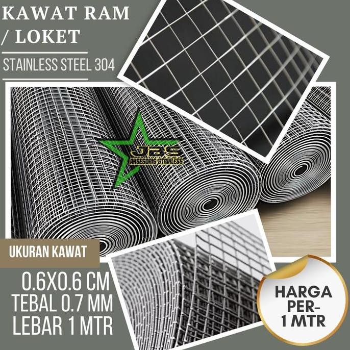 Termantab] KAWAT RAM STAINLESS 304 6MM6MM0,7MM1MTR KAWAT LOKET MESH STAINLESS