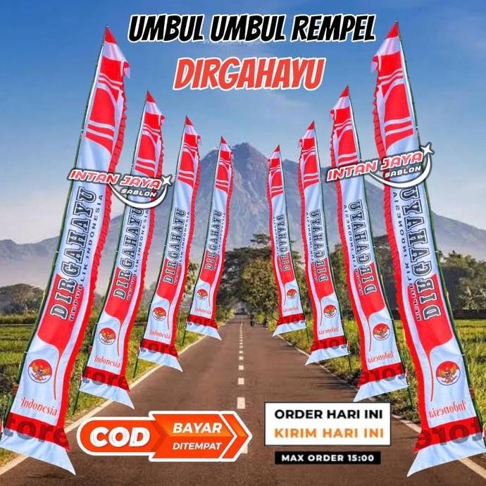 (:(:(:(] Umbul Umbul Merah Putih Rempel Sablon Dirgahayu