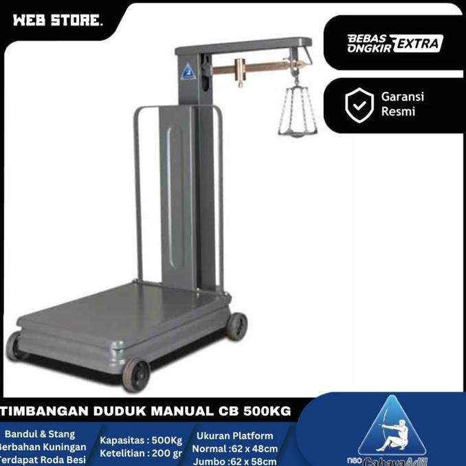 Timbangan Duduk 500Kg Mekanik Manual Scale Cahaya Adil Cb 500 Pagar