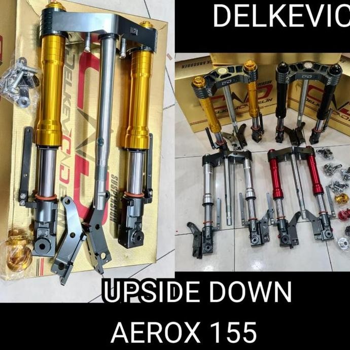 Shock depan USD double disc Aerox 155 / Up side down delkevic Aerox