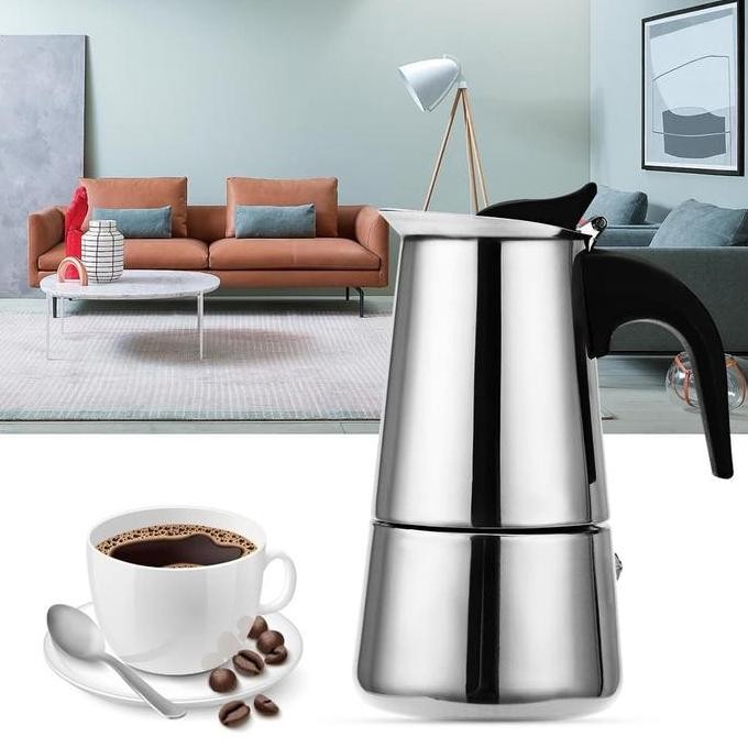 Pot Espresso Maker Coffee Maker Stovetop Stainless Steel Cup Espresso Coffee Machine Maker Mesin Tek
