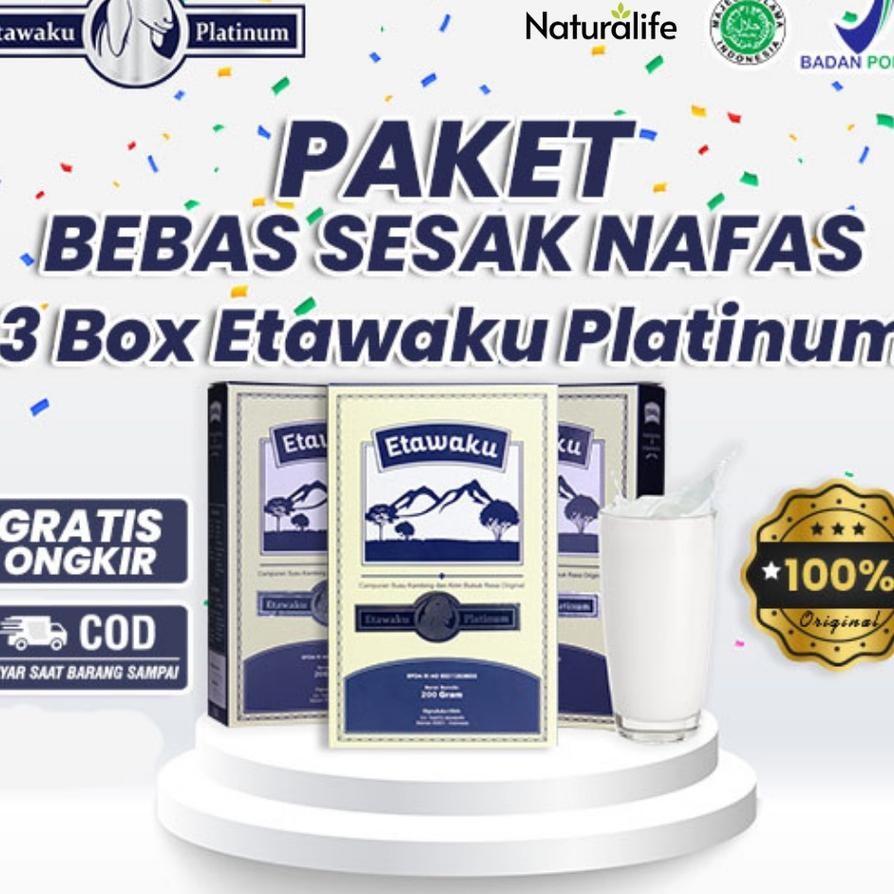 

Paket 3 Box Etawaku Platinum Susu Kambing Etawa Provit Solusi Atasi Masalah Gangguan Pernapasan Asma Lutut Sakit Tulang Sakit Nyeri Sendi Tulang Keropos Osteoporosis Nafas Napas Lega Minuman Kesehatan Ter Terlaris Terampuh