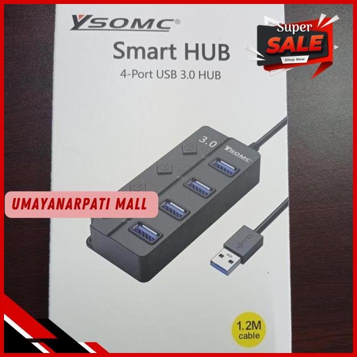 YSOMC SMART HUB 4 PORT USB 3.0 HUB WIRED TERJAMIN BEST 
