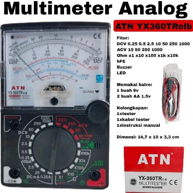 Multitester Atn Yx360Treb Multimeter Analog Yx-360Treb Tester Yx 360 Treb