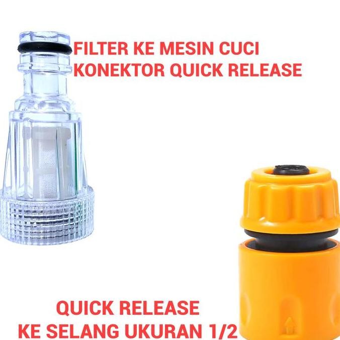 Paket Filter Mesin Cuci Konektor Quick Release + Quick Release Selang