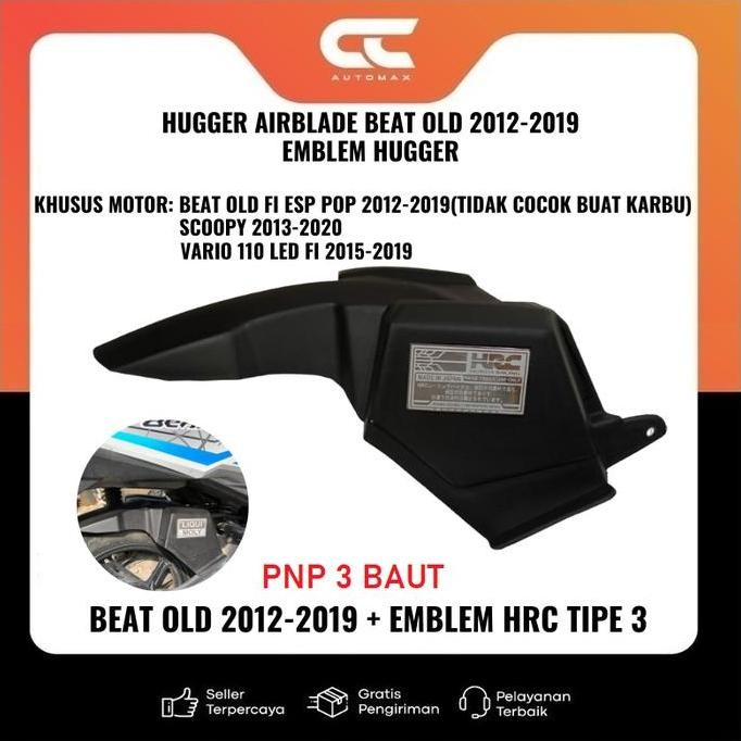 hugger beat esp fi pop street scoopy vario + emblem hugger stainless ori