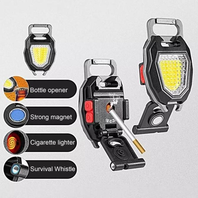 Lampu Led Gantungan Kunci Multifungsi Bara Api / Lampu Camping Hiking