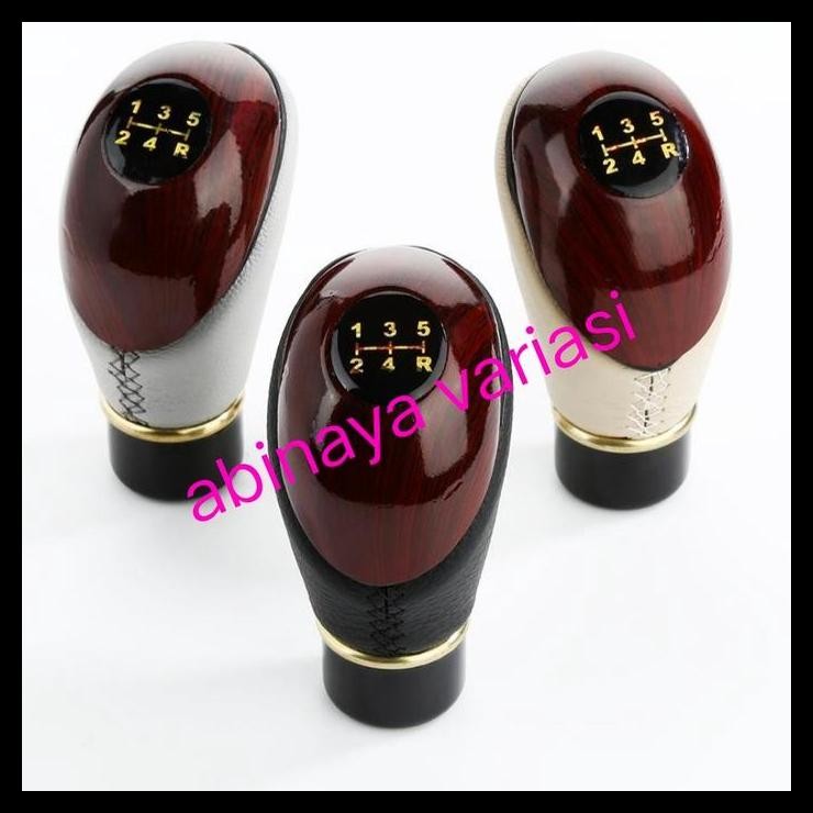 TERMURAH GEAR KNOB MOBIL ESPASS DAIHATSU MANUAL SHIFT KNOB MOTIF KAYU KULIT 