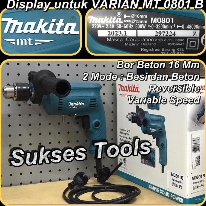 Mesin Bor Beton Maktec By Makita 16 Mm Impact Drill Mt 80 B Mt80 B - Makita M 0801 B