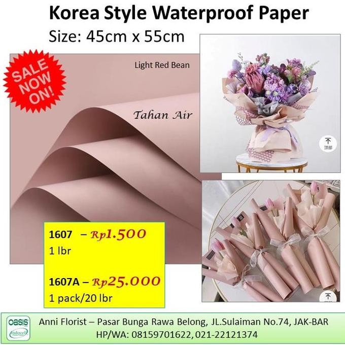 

Korea Style Waterproof Paper, kertas buket, Florist aksesoris