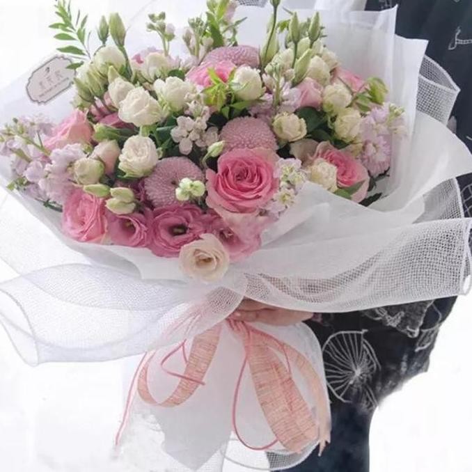 

[1 Roll] Kertas Jaring Buket Bunga Motif Kotak / Flower Wrapping Paper Mesh / Korean Mesh Polynet