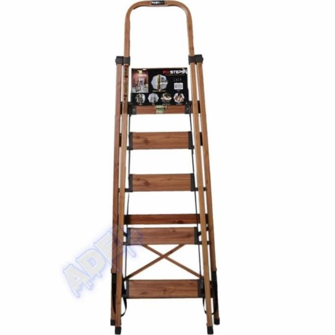 

Terlaris Fixsteps 1.6M Tangga Lipat Aluminium Motif Kayu 5 Steps