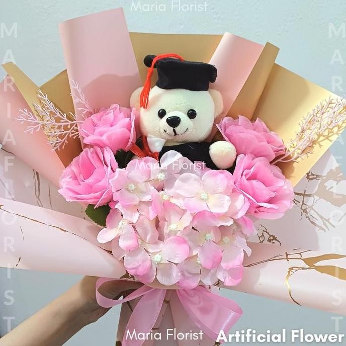 Buket Bear Wisuda - Buket Bunga Palsu Wisuda - Buket Boneka Wisuda