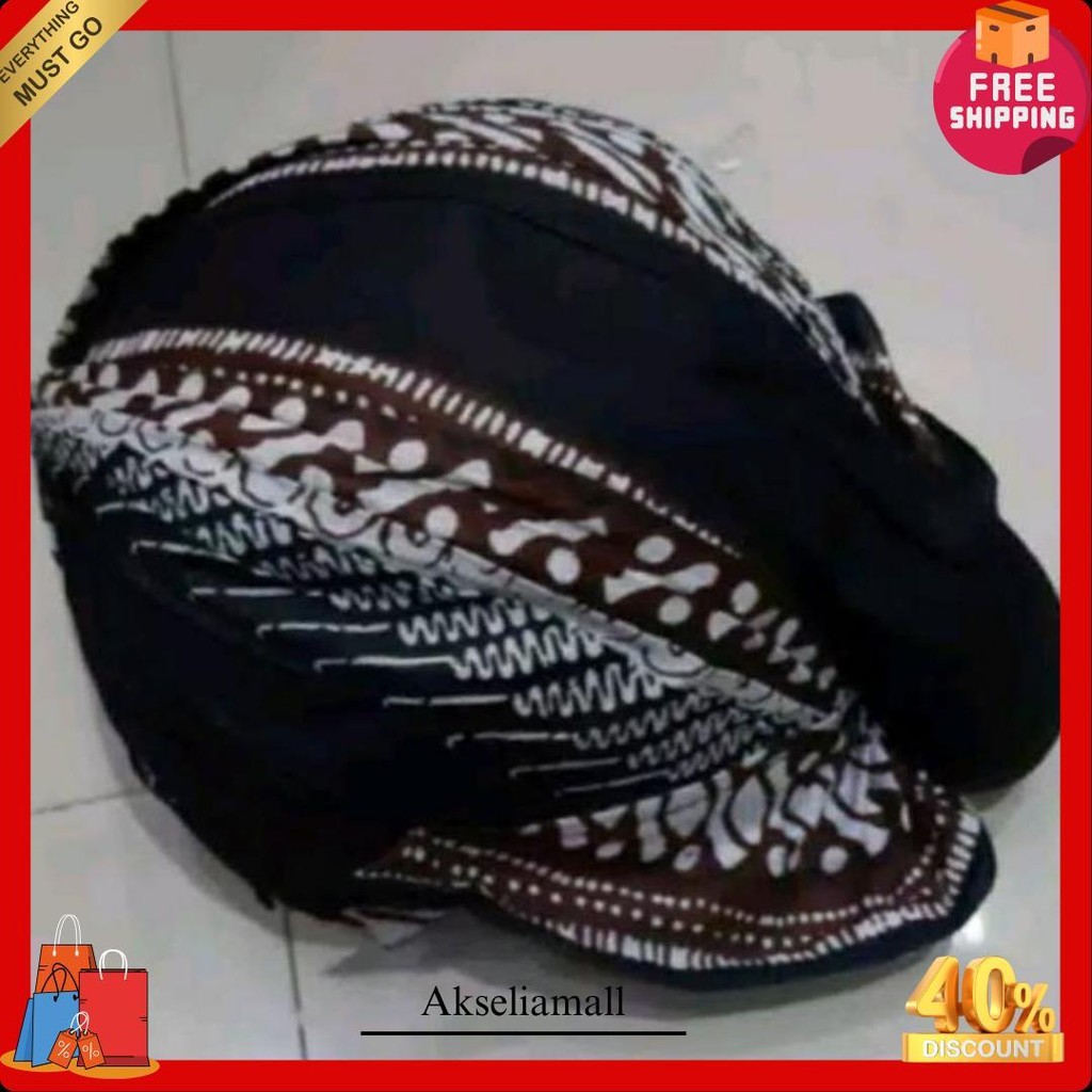 Blangkon Jogja Lipat Jebeh Lereng Putih Ukuran Dewasa Dan Anak - Jumbo Dan Kecil Bisa Cod