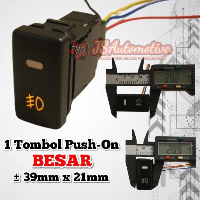 KABEL RELAY SET Lampu Foglamp Kabut Depan Bawah Mobil soket H8/H11/H16 JP dengan 1 Tombol Saklar Tek