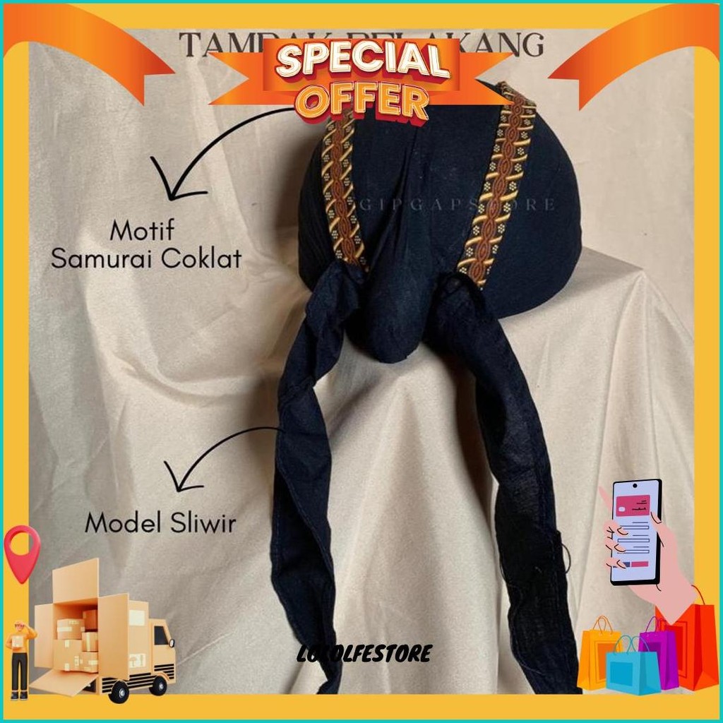 Blangkon Jogja Slwir || Blangkon Jogja Samurai Kuning || Blangkon Jogja Dewasa Original Produk