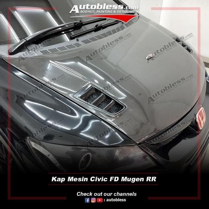 Kap Mesin Carbon Honda Civic FD (2006 - 2011) - Model Mugen RR