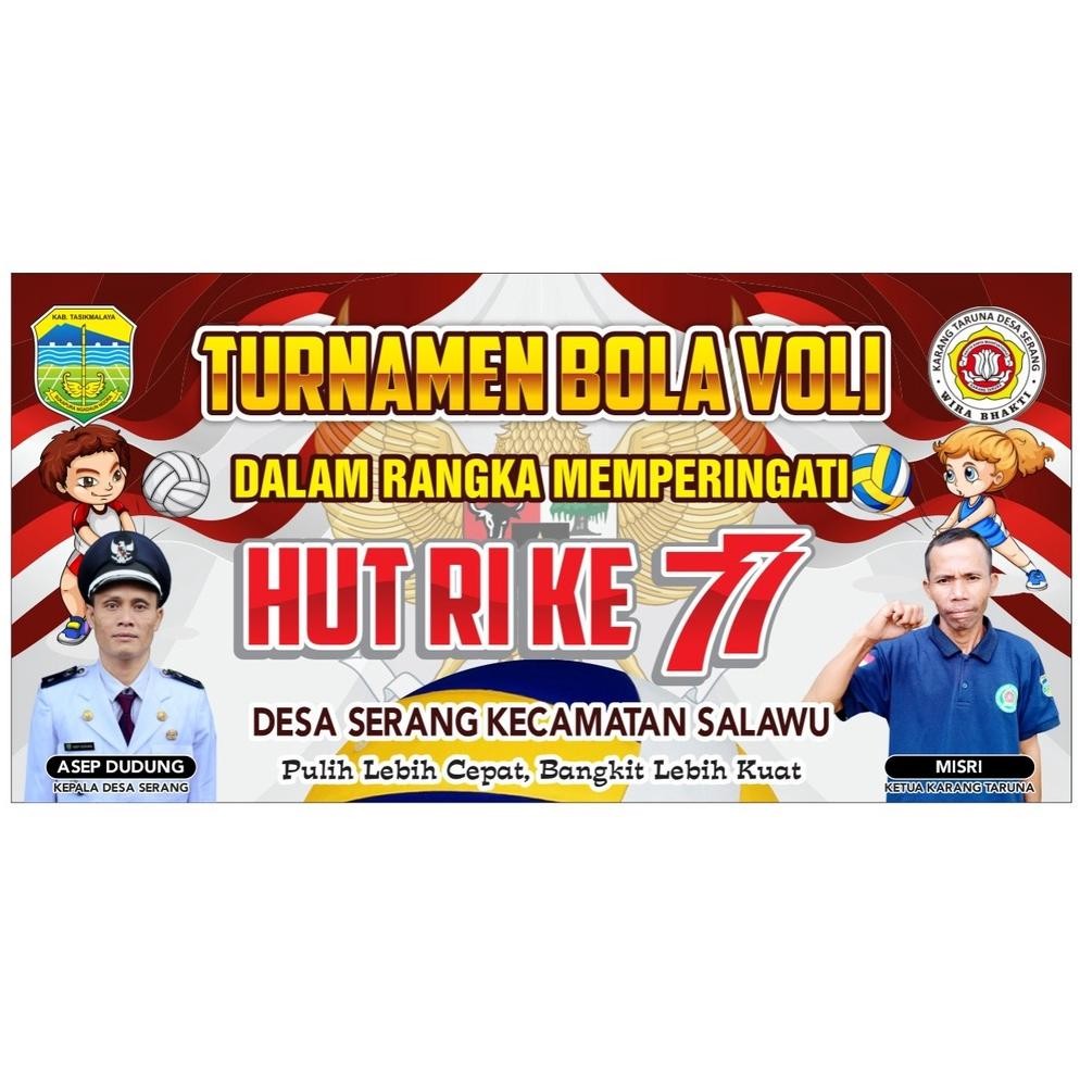 SPANDUK BANNER TURNAMEN SEPAK BOLA HUT RI AGUSTUSAN CUSTOM