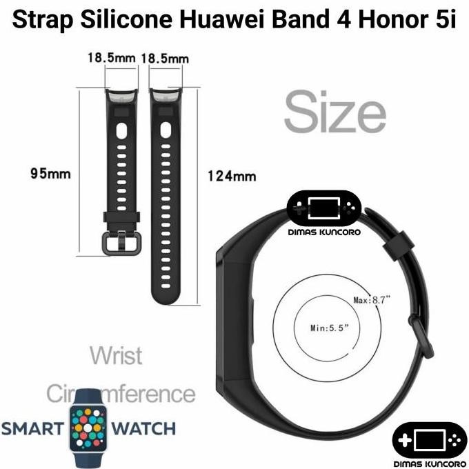 Strap Silicone Huawei Band 4 Honor 5i Silicon Tali Karet Smartband Jam murah