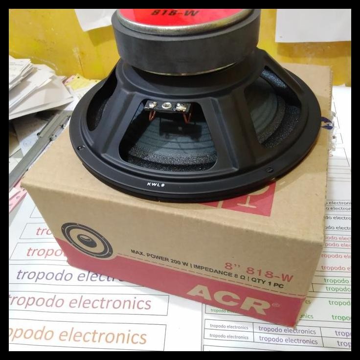 TERMURAH SPEAKER ACR 8 INCH 200 WATT IMPEDANSI 8 OHM WOOFER MEMBRAN KAIN 