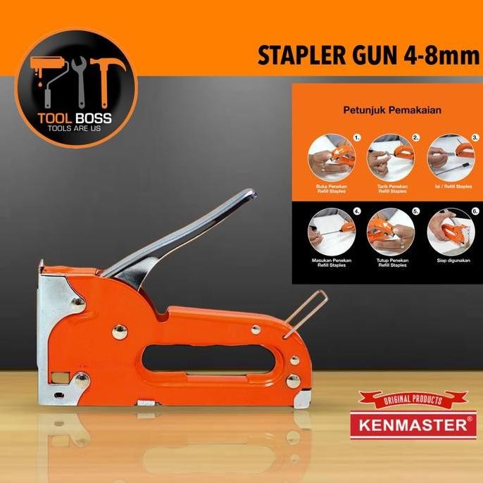 

ready !!! KENMASTER STAPLER TACKER GUN - STAPLES JOK TEMBAK
