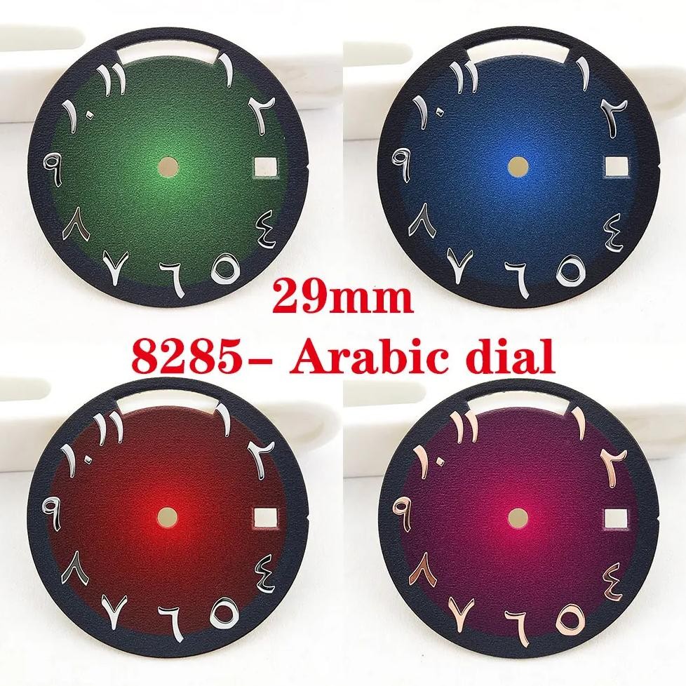 29mm multi-color Arabic creative dial Miyota 8285 movement dial Dual calendar dial replacement