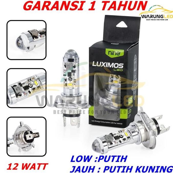 LAMPU LED MOTOR CBR VERZA VIXION SCOOPY ORIGINAL H4 9NINE LUXIMOS LS 1 DEKAT PUTIH JAUH PUTIH KUNING